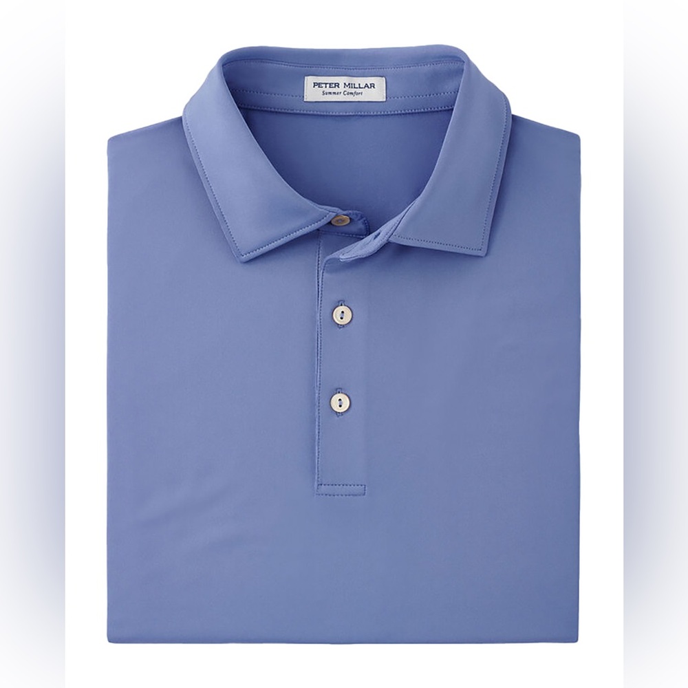 Peter Millar Port Blue Solid Stretch Jersey Performance Polo Golf NWT 2XL